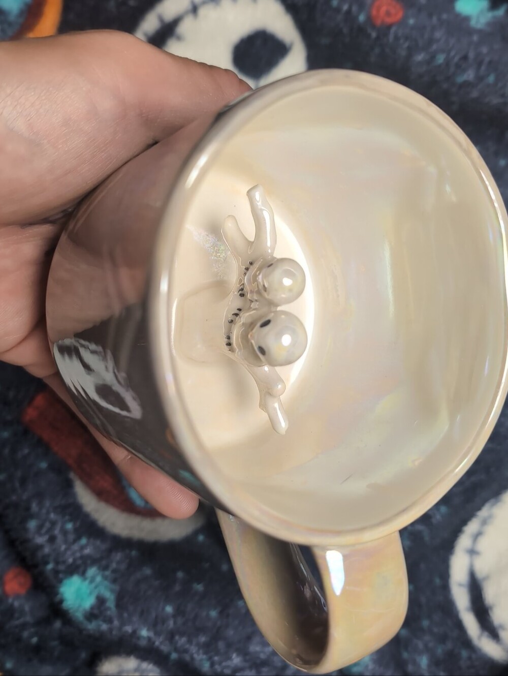 Anthropologie "Owl You Need Is Love" Iridescent Ceramic Surprise Mug 3D Owls